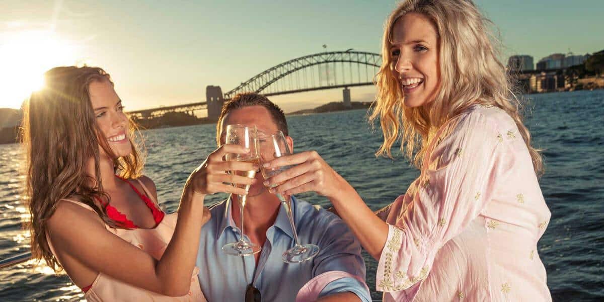 Party on a boat on Sydney harbour